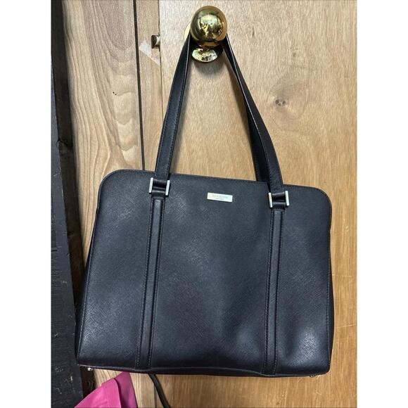 Kate Spade New York Black Crossgrain Leather Satchel Shoulder Bag & Wallet - Picture 1 of 9